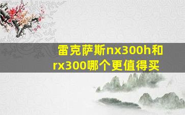 雷克萨斯nx300h和rx300哪个更值得买