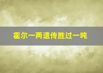 霍尔一两遗传胜过一吨