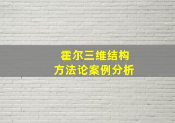 霍尔三维结构方法论案例分析