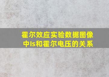 霍尔效应实验数据图像中Is和霍尔电压的关系