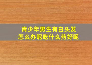 青少年男生有白头发怎么办呢吃什么药好呢