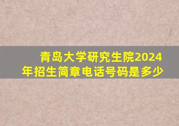 青岛大学研究生院2024年招生简章电话号码是多少