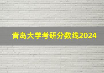 青岛大学考研分数线2024