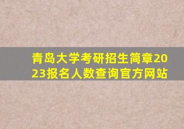 青岛大学考研招生简章2023报名人数查询官方网站