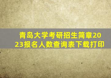 青岛大学考研招生简章2023报名人数查询表下载打印