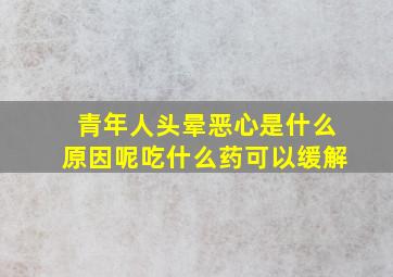 青年人头晕恶心是什么原因呢吃什么药可以缓解