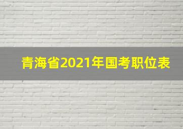 青海省2021年国考职位表