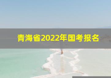 青海省2022年国考报名