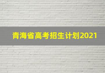 青海省高考招生计划2021