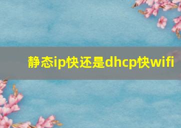 静态ip快还是dhcp快wifi