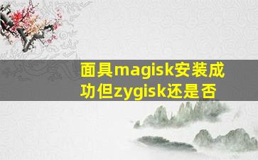 面具magisk安装成功但zygisk还是否