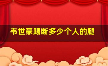 韦世豪踢断多少个人的腿