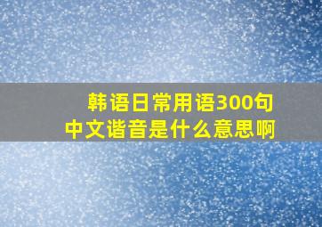 韩语日常用语300句中文谐音是什么意思啊