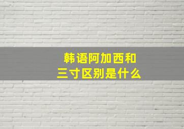 韩语阿加西和三寸区别是什么