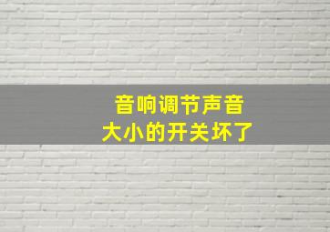 音响调节声音大小的开关坏了