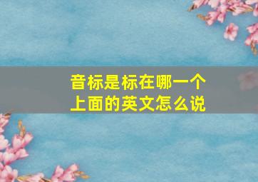 音标是标在哪一个上面的英文怎么说