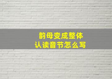 韵母变成整体认读音节怎么写