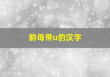 韵母带u的汉字