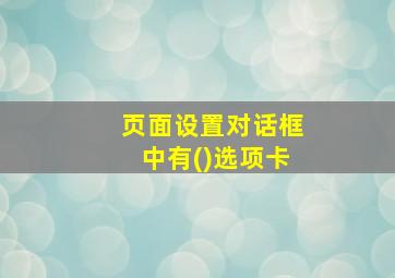 页面设置对话框中有()选项卡