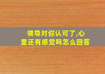 领导对你认可了,心里还有感觉吗怎么回答