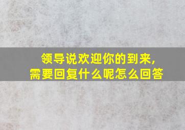 领导说欢迎你的到来,需要回复什么呢怎么回答