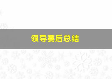 领导赛后总结