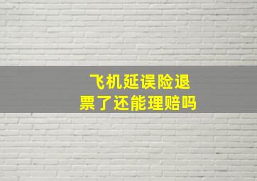 飞机延误险退票了还能理赔吗