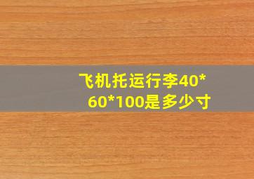 飞机托运行李40*60*100是多少寸