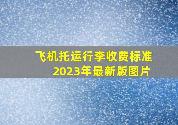 飞机托运行李收费标准2023年最新版图片