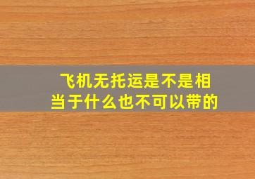 飞机无托运是不是相当于什么也不可以带的