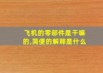 飞机的零部件是干嘛的,简便的解释是什么