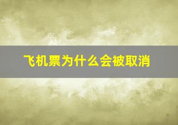 飞机票为什么会被取消