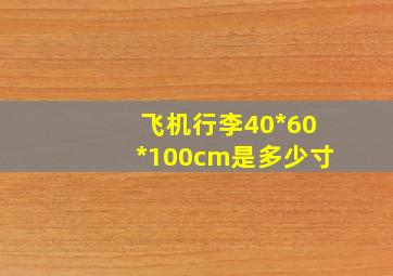 飞机行李40*60*100cm是多少寸