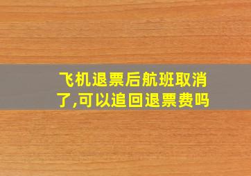 飞机退票后航班取消了,可以追回退票费吗