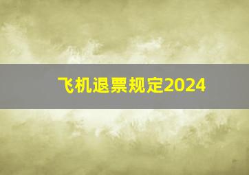 飞机退票规定2024