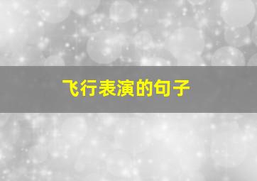 飞行表演的句子