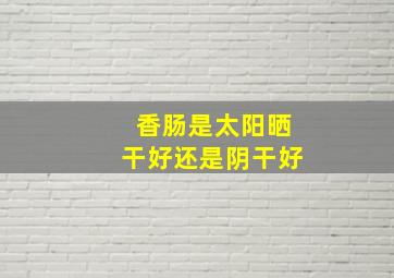 香肠是太阳晒干好还是阴干好