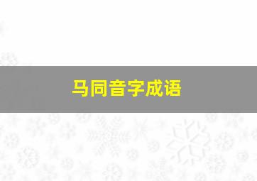 马同音字成语