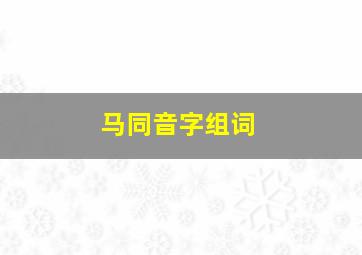 马同音字组词