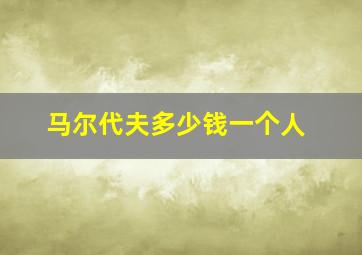 马尔代夫多少钱一个人