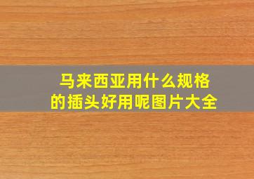 马来西亚用什么规格的插头好用呢图片大全