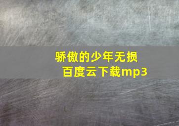 骄傲的少年无损百度云下载mp3