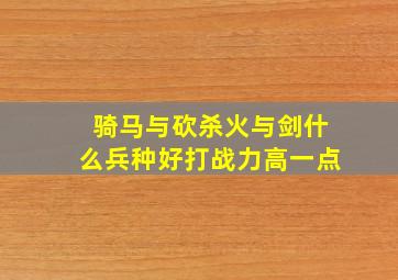 骑马与砍杀火与剑什么兵种好打战力高一点