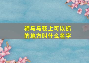 骑马马鞍上可以抓的地方叫什么名字