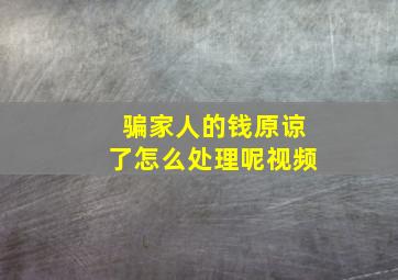 骗家人的钱原谅了怎么处理呢视频