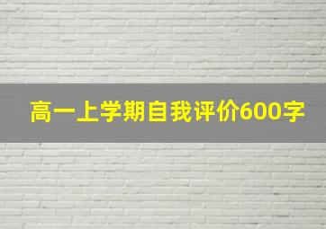 高一上学期自我评价600字