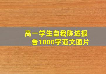 高一学生自我陈述报告1000字范文图片