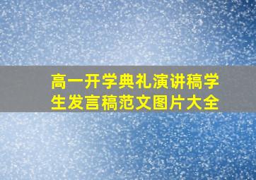 高一开学典礼演讲稿学生发言稿范文图片大全