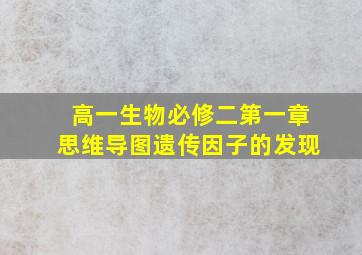 高一生物必修二第一章思维导图遗传因子的发现