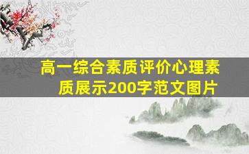 高一综合素质评价心理素质展示200字范文图片